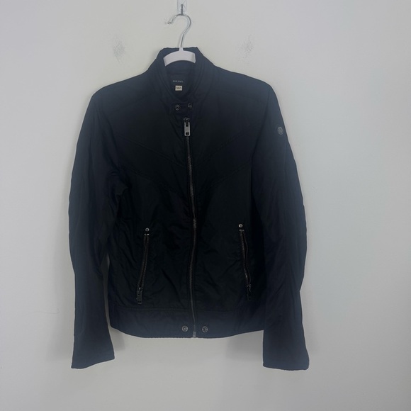 DIESEL Biker Jacket with Leather Details in Black Size Small - Picture 3 of 15